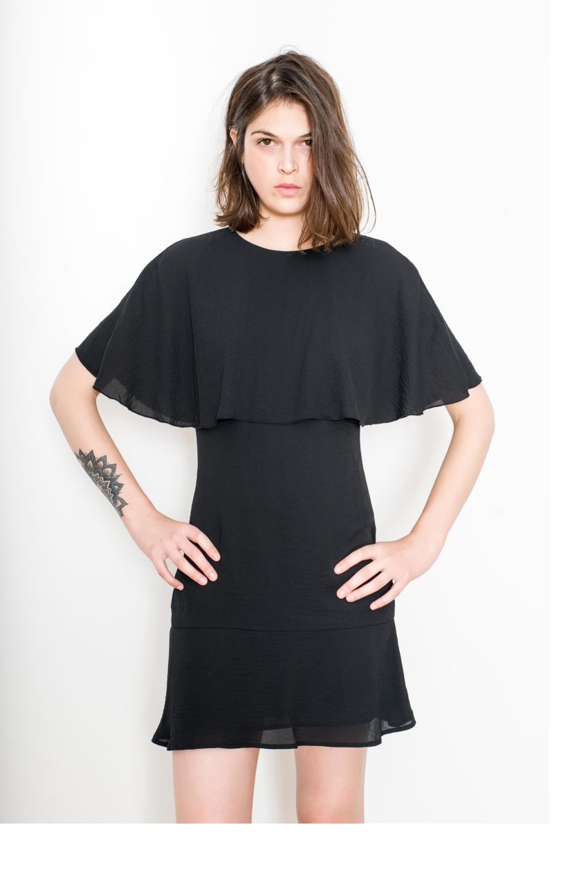 LILOU DRESS- Hammered Polyester Crepe
