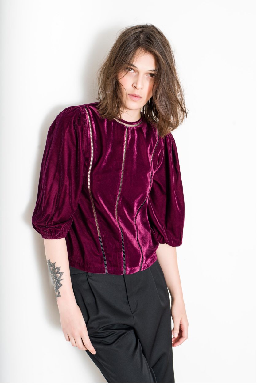 MILA TOP- Velvet Polyester